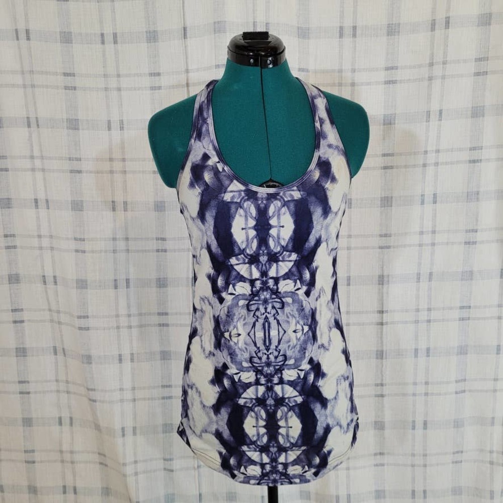 lululemon athletica Blue and White Tank Top
